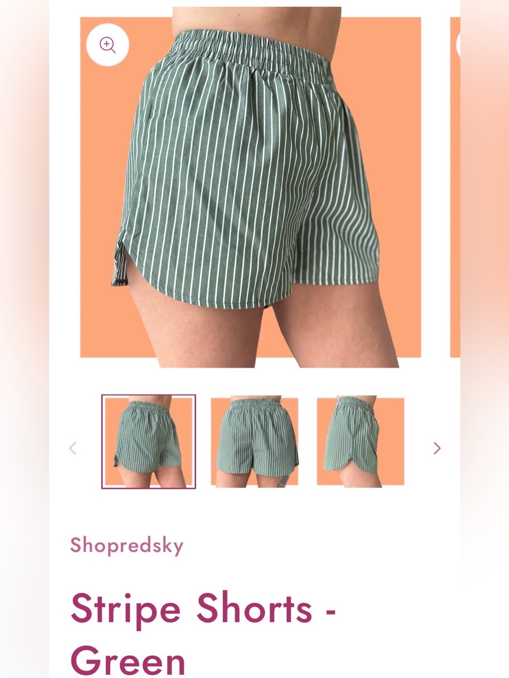 Red sky cotton shorts